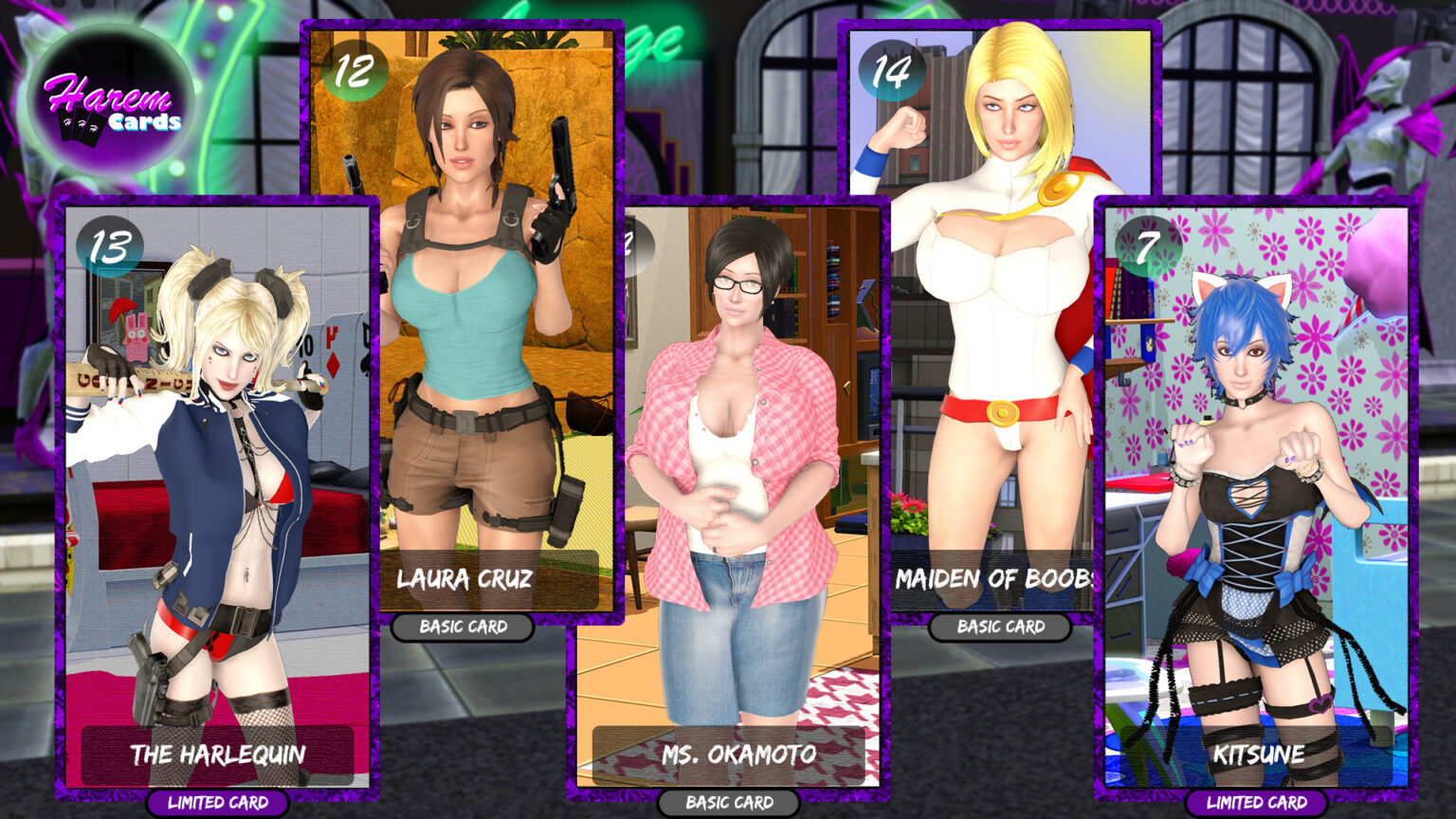 NSFW Harem Game online character Lara Croft